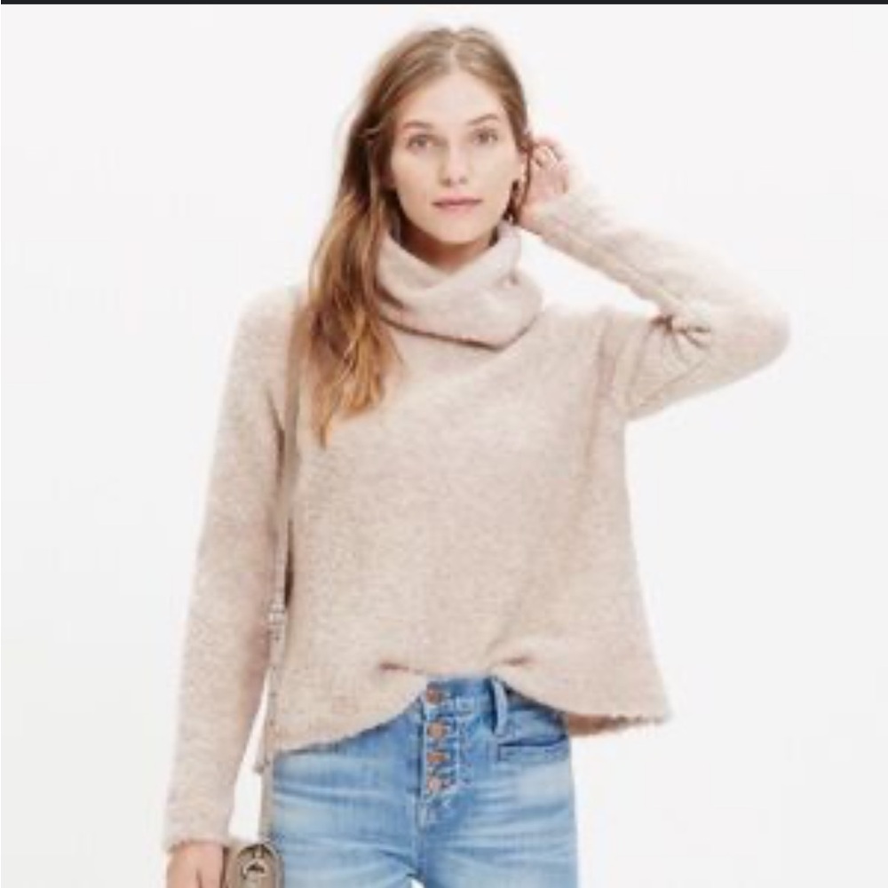 Madewell Light Pink Tan Wool Alpaca Blend Sweater size women’s small